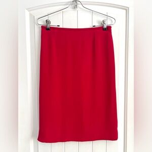 Vintage Armani Collezioni Red Silk Blend Pencil Skirt Size 6 Made in Italy